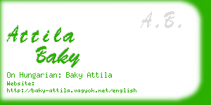 attila baky business card